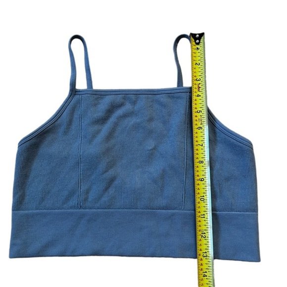 Fabletics Blue Ribbed Midi Bralette - Picture 7 of 7